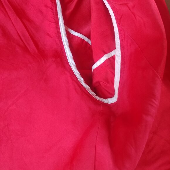 Lida Baday red silk blend lightweight jacket gold buttons 12 - Picture 5 of 16